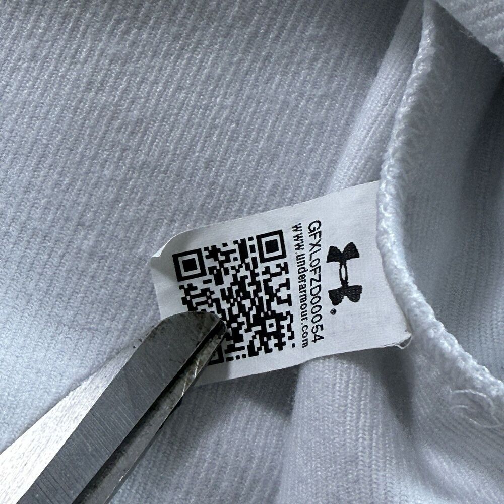 Under Armour Shirt Men XL Fitted ColdGear Crew Long Sleeve White Base Layer - Picture 10 of 10
